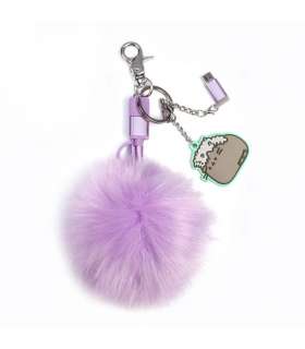 Pusheen Cable de carga USB 3in1 con llavero Pom Pom
