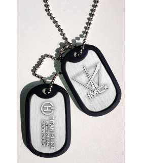 Titanfall Chapas de Identificación con cadena Combat Certified Pilot