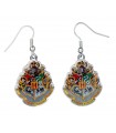 Harry Potter Pendientes Hogwarts Crest (plateado)