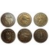 Canción de hielo y fuego Set de Monedas Half-Pennies of 6 Houses
