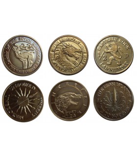 Canción de hielo y fuego Set de Monedas Half-Pennies of 6 Houses